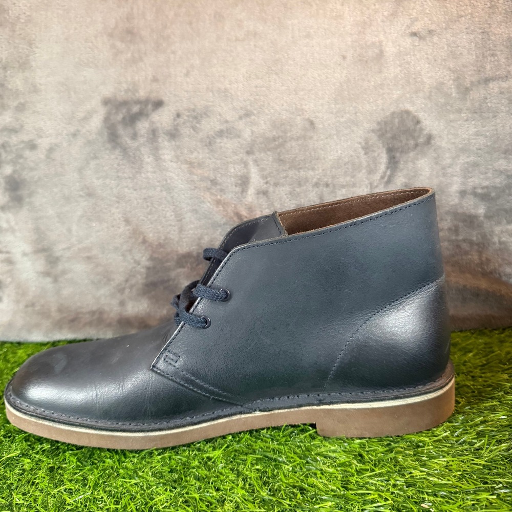 Clarks Desert Boots Mens 9.5 Navy Blue Leather Chukka Boots 261123167085 - Picture 5 of 13